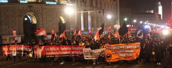 „Gewerkschaftsfreiheit verteidigen!“ Demonstration am 20. Februar 2010 in Berlin