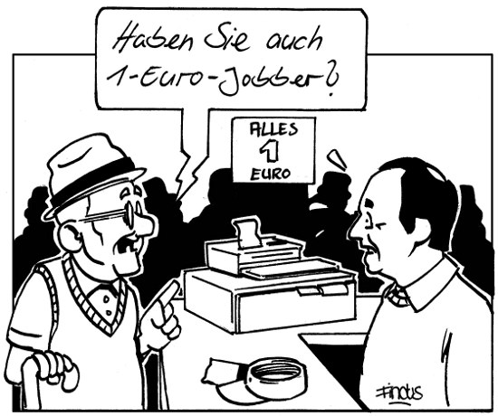 Im 1-Euro-Shop (Cartoon: Findus)