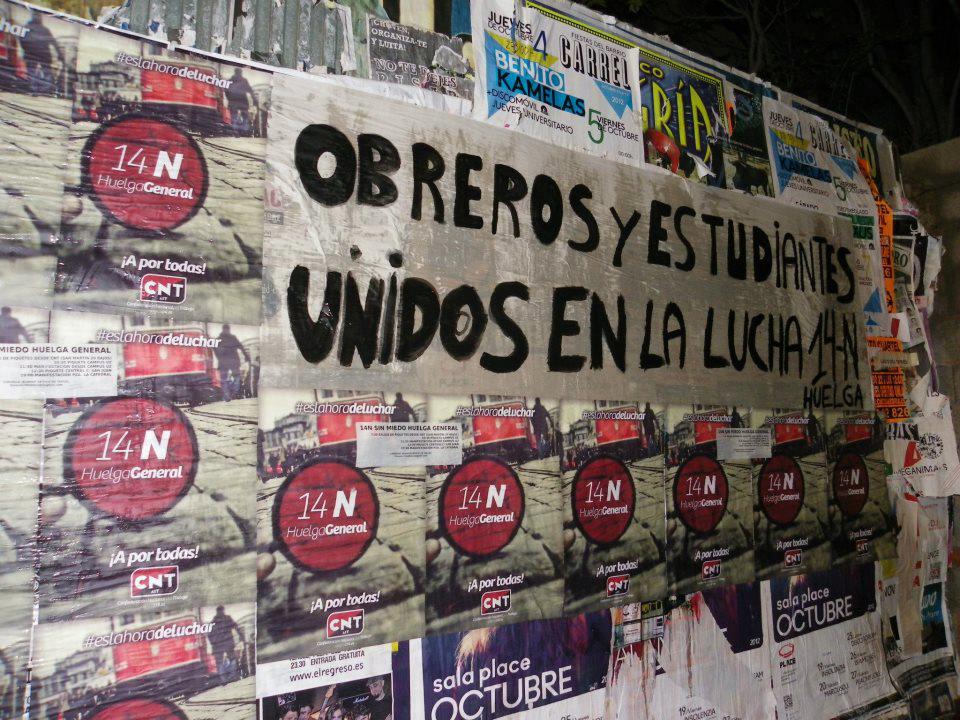 Aufrufe zum Generalstreik in Spanien am 14.11.2012 (Quelle: generalstrike.org)