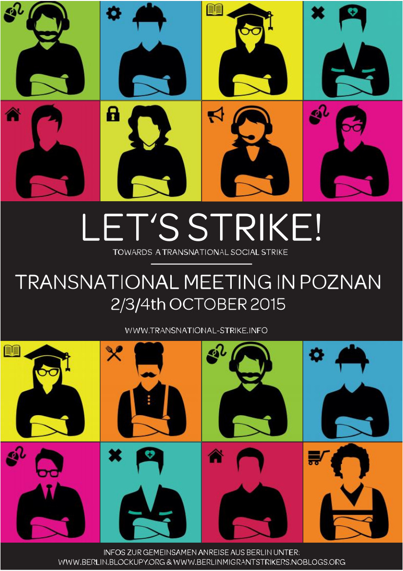 Plakat des Transnational Strike-Meeting