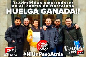 CNT erstreikt Wiedereinstellung entlassener Hafenarbeiter